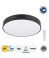 GLOBOSTAR® BURTON 61202-S Μοντέρνο Φωτιστικό Οροφής LED 75W 8625lm 120° AC 220-240V IP20 Ρυθμιζόμενο Λευκό CCT με Χειριστήριο από 2700K έως 6000K Dimmable - Lumileds SMD Chip - Μαύρο Ματ - Μ60 x Π60 x Υ8cm - 3 Χρόνια Εγγύηση